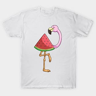 Flamingo with Watermelon with Seeds T-Shirt